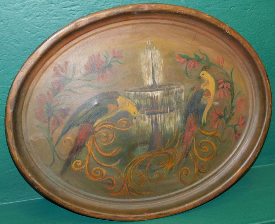 Antique Oval Tole Painted Tray (1 of 3)
