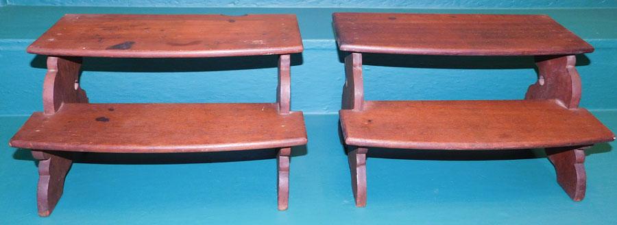 Pair Walnut Bed Steps (1 of 4)