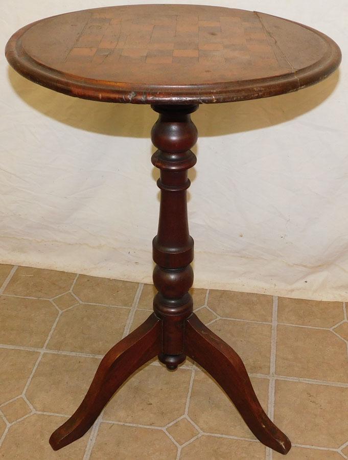 Checker Board Inlaid Candlestand (1 of 3)