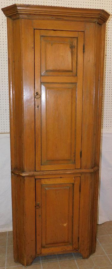 Antique Pine Blind Door Corner Cupboard (1 of 5)