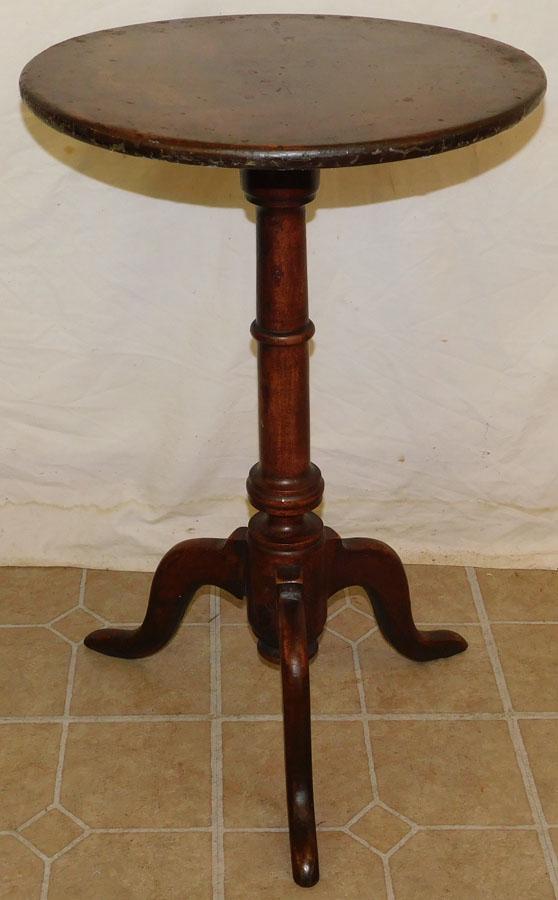 19th C Primitive Cherry Candlestand (1 of 3)