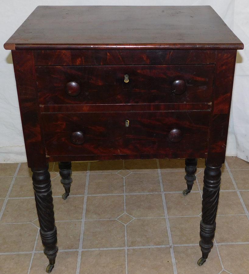 Mahogany 2 Drawer Barley Twist Work Table (1 of 4)