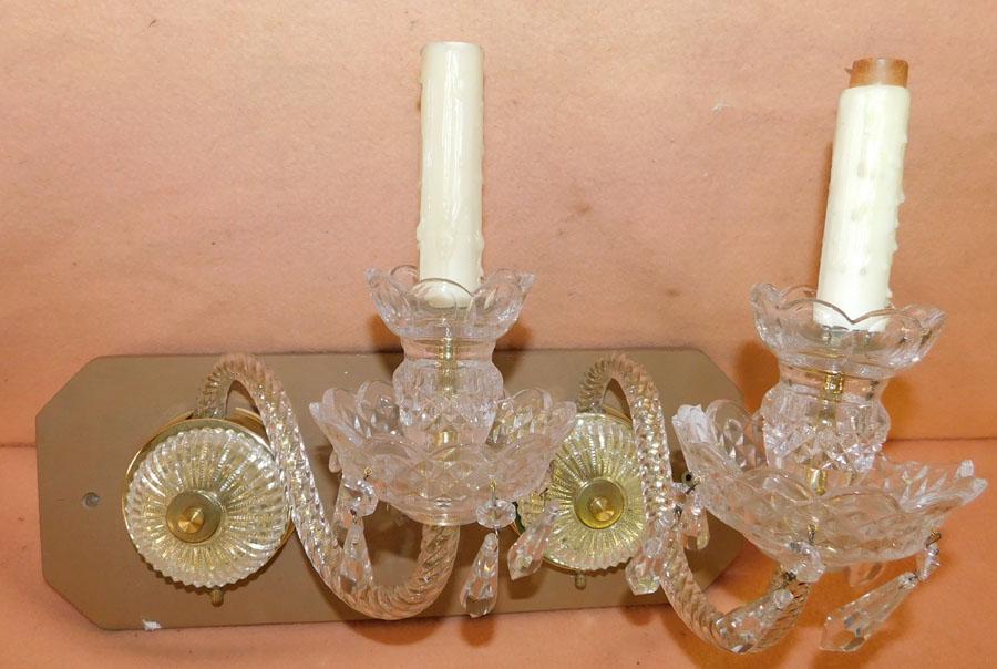 Pair 2 Light Crystal Wall Sconce (1 of 3)