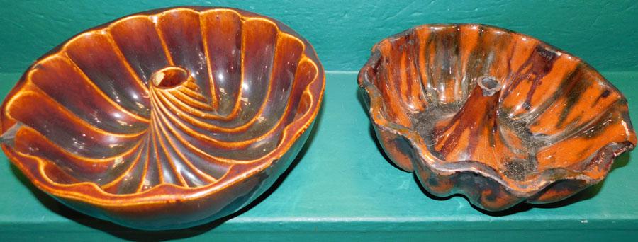 2 19th C Redware Jelly Molds (1 of 3)