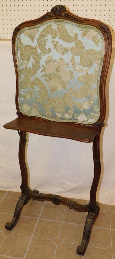 Carved Walnut Fire Screen With Shelf (1 of 3)