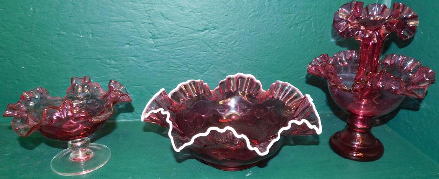 Cranberry Epergne,Inverted Thumbprint Brides (1 of 3)