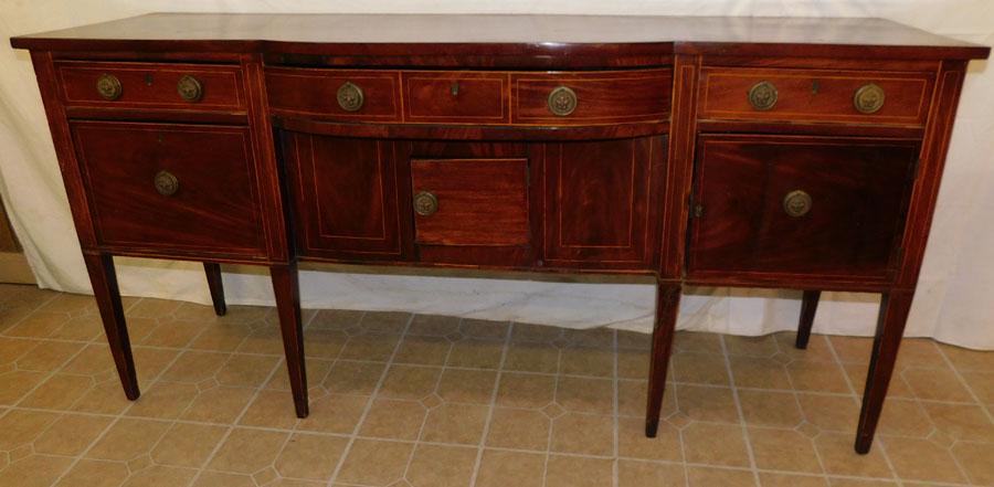 19th C Mahogany Inlaid Sideboard (1 of 14)