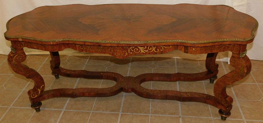 Inlaid Brass Bound French Table (1 of 4)