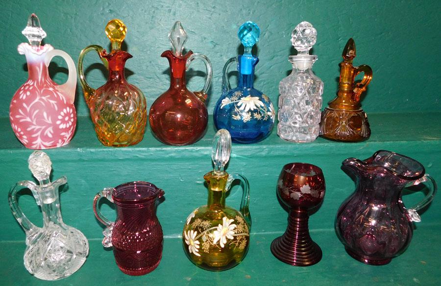 11 Art Glass Cruets & Pitchers (1 of 3)