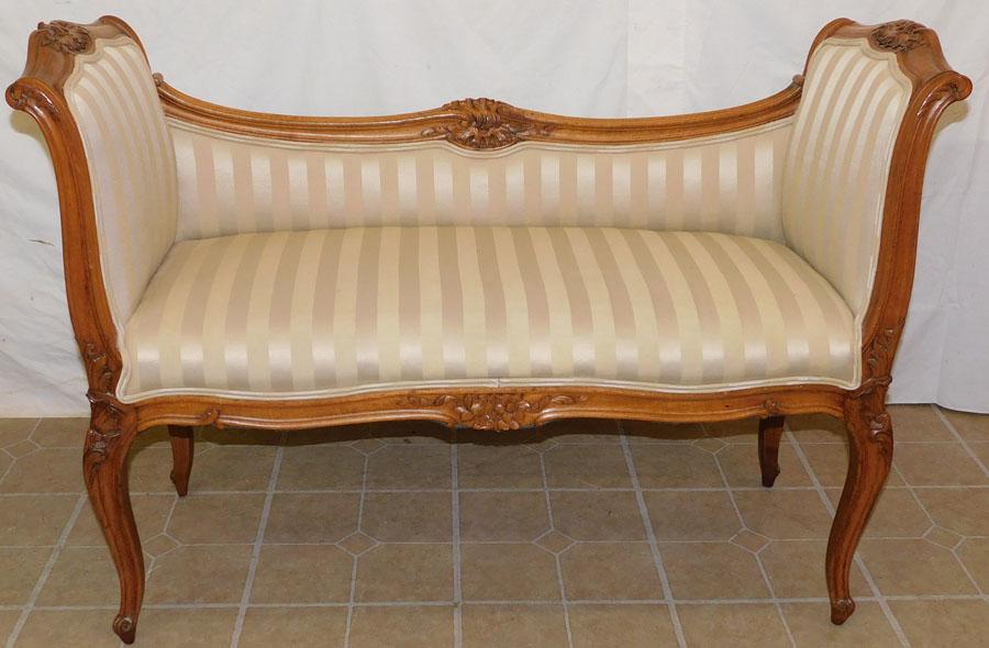 Carved French Walnut Window Bench (1 of 6)