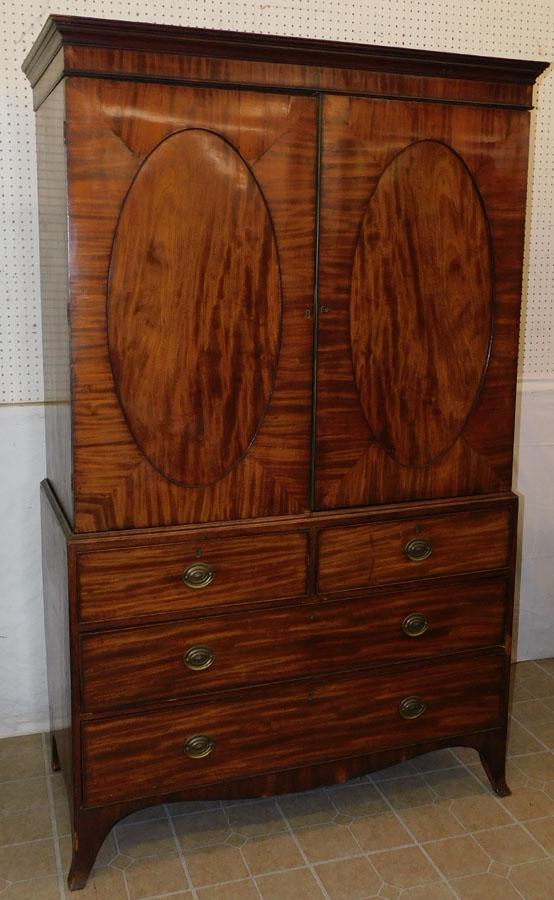 19th C Mahogany Linen Press (1 of 9)