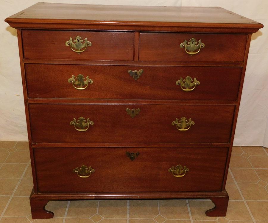 19th C Walnut 2/3 Chest (1 of 4)