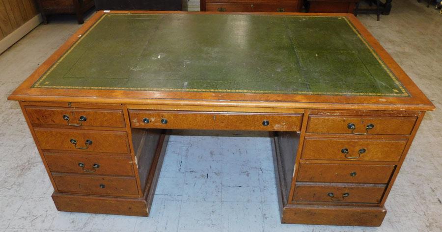 Tooled Leather Top Partners Desk (1 of 10)