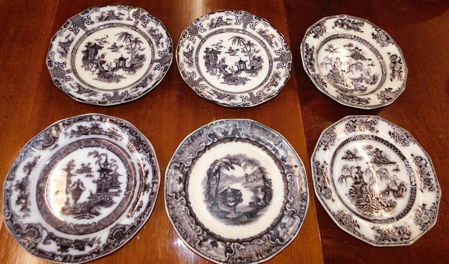 6 English Transfer Ware Plates & Bowls (1 of 7)