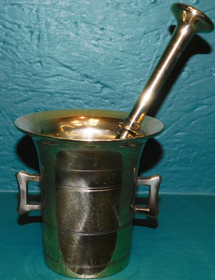 Cast Brass Mortar & Pestle: Cast Brass Mortar & Pestle. 5 1/4" H