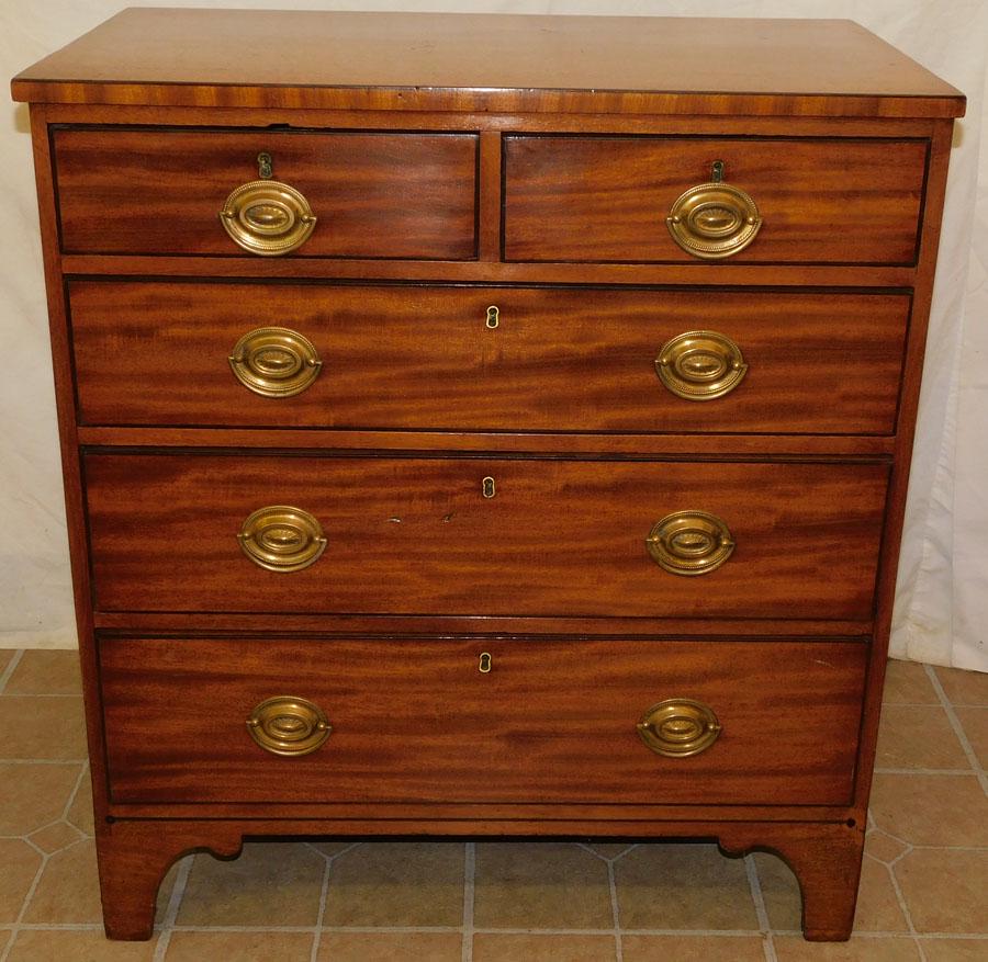 19th C Mahogany 2/3 Bachelors Chest (1 of 6)