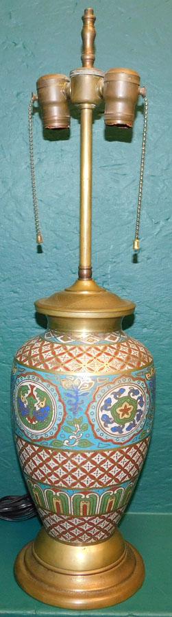 Champlevé Vase Made Into Lamp (1 of 3)