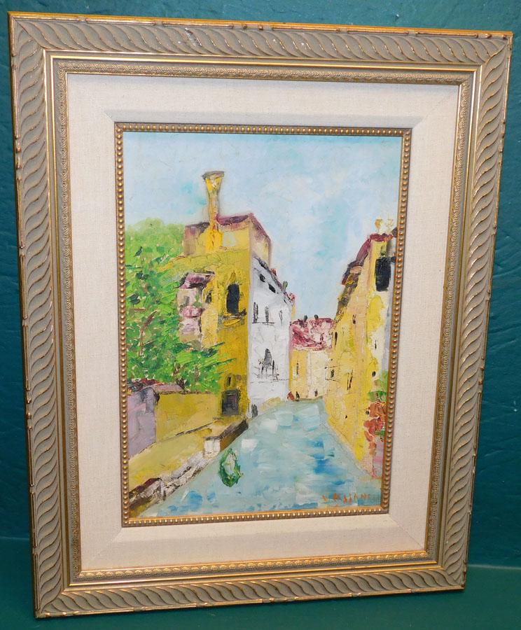Oil on Board Venice Scene Signed V. Cassanelli (1 of 4)