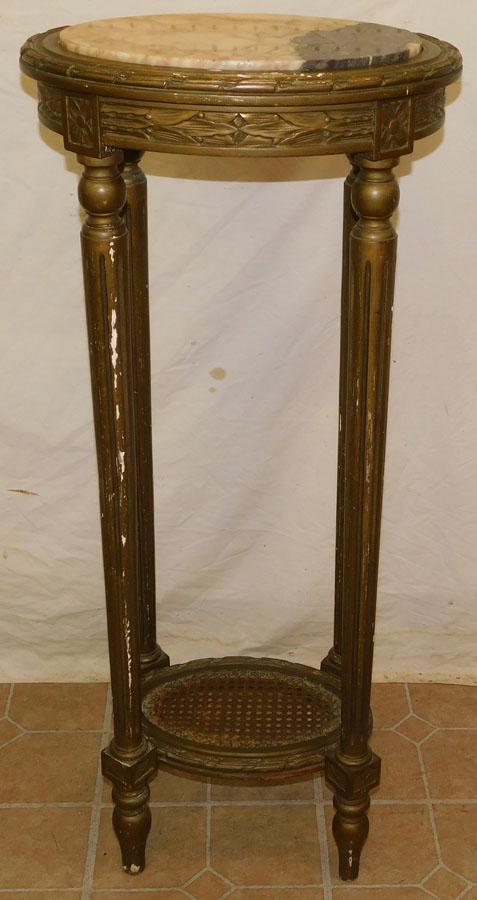 Marble Top Painted French Plant Stand (1 of 4)