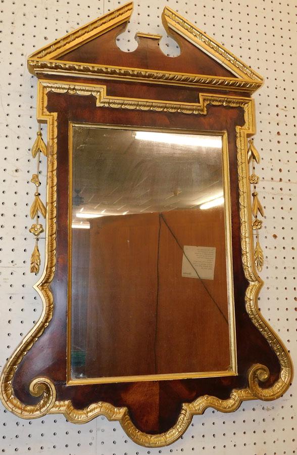 19th C Mahogany & Gilt Paint Framed Mirror (1 of 5)