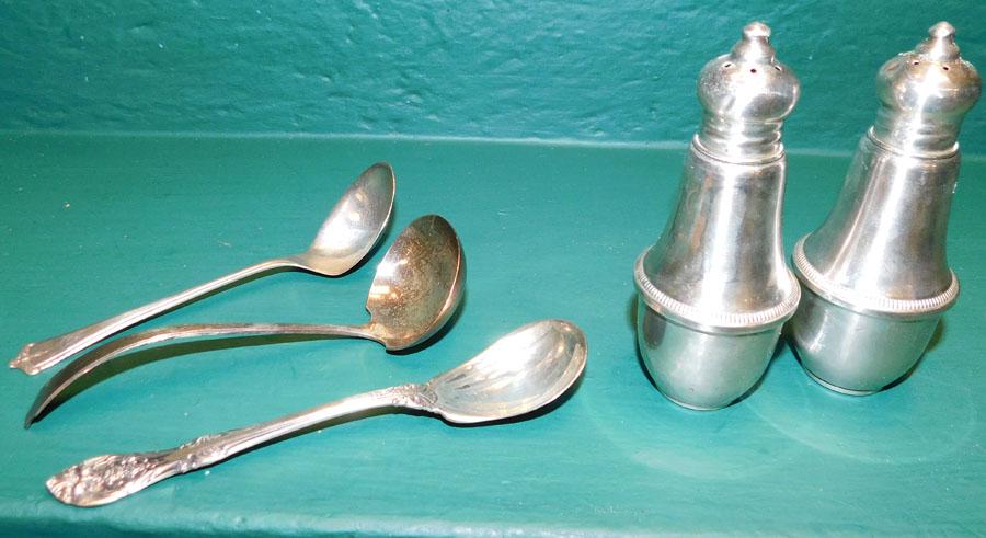 3 Pc Sterl Flatware & Pr Sterling Weighted S&P (1 of 4)