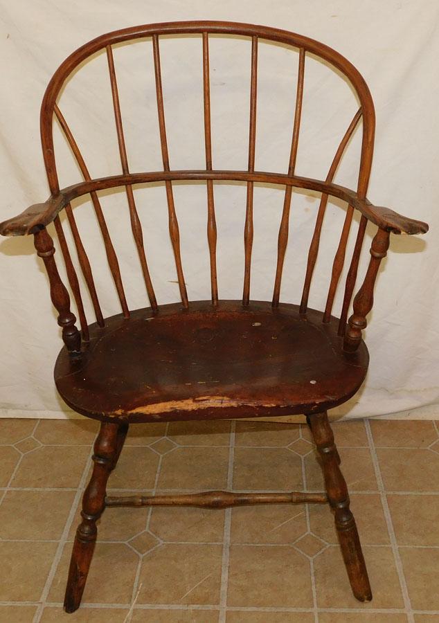 Antique Windsor Saddle Seat Arm Chair (1 of 6)