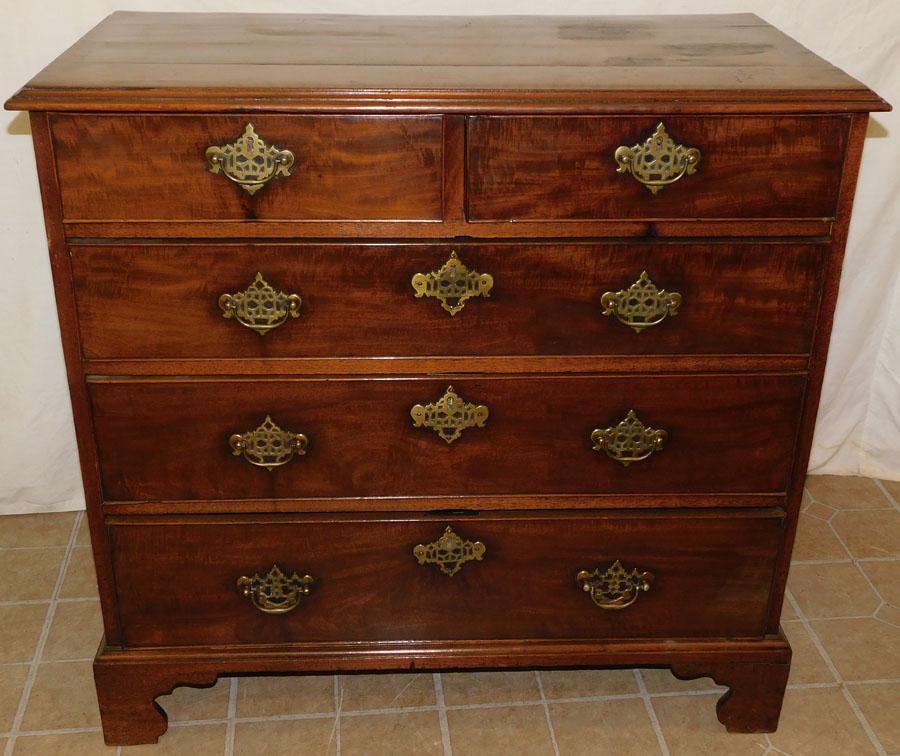 19th C Mahogany 2/3 Chest (1 of 6)