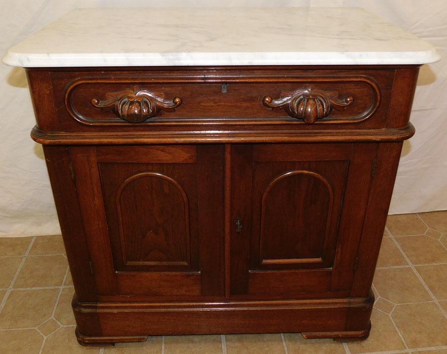Victorian Walnut Marble Top Wash Stand (1 of 4)