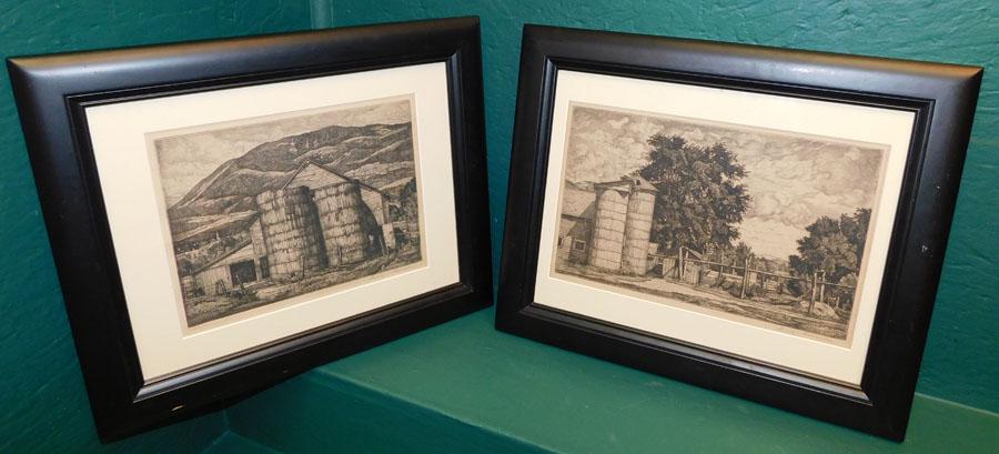 2 Framed Orig Etchings Signed Liigi Lucioni (1 of 8)