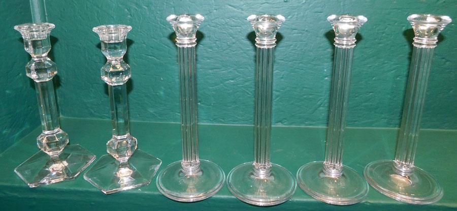 Pr Val St Lambert & 2 Pr Tiffany & Co. C/sticks (1 of 3)