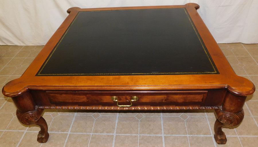 Henredon Mah 1 Dr Coffee Table W/ Leather Top (1 of 7)