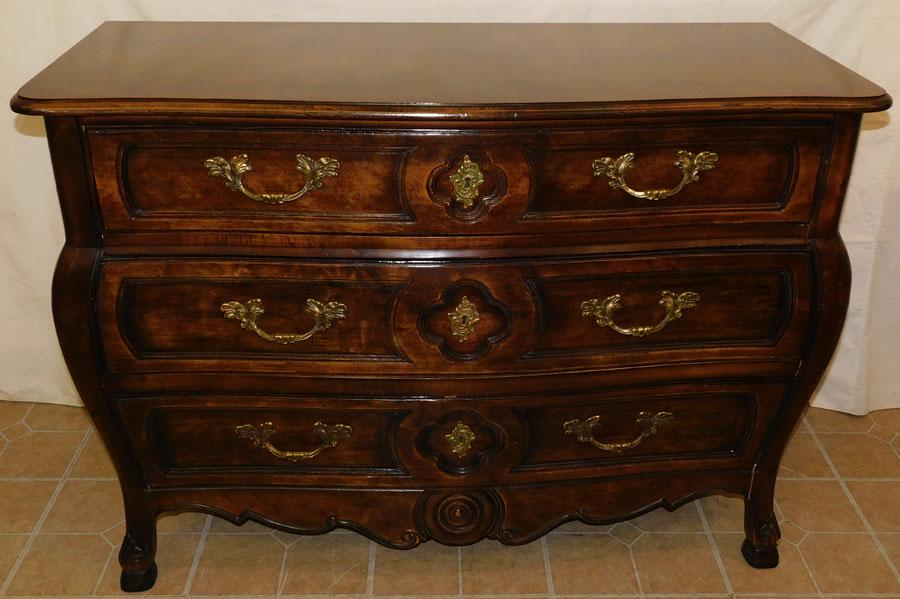 Walnut 3 Dr Contemporary French Commode (1 of 6)