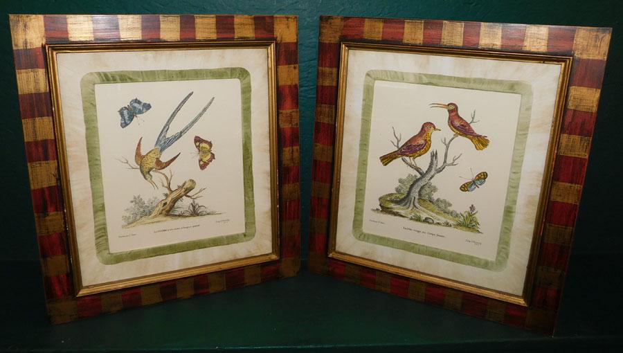 Pair French Framed Bird Prints (1 of 7)