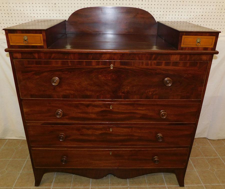 19th C Mah & Bleached Cherry Empire Chest (1 of 6)