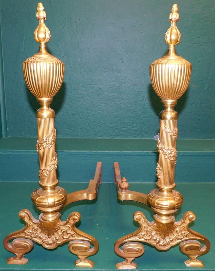 Pair Brass Andirons (1 of 5)