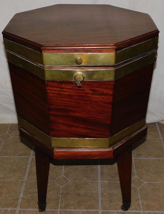 19th C Mahogany Brass Bound Cellarette (1 of 5)