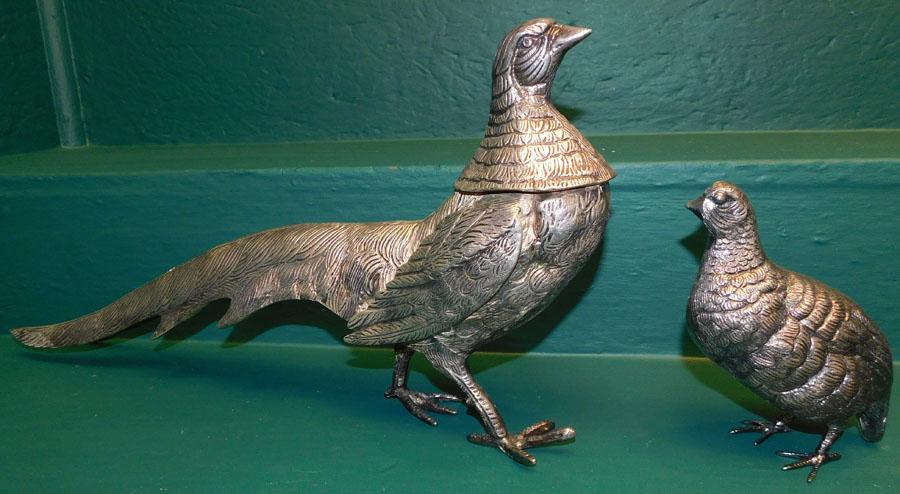 2 Silver Plated Pheasants (1 of 2)