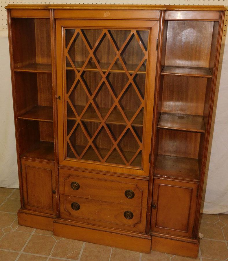 Bleach Mahogany Diminutive Breakfront: Bleach Mahogany Diminutive Breakfront. 40" W 11 1/2" D 48" H