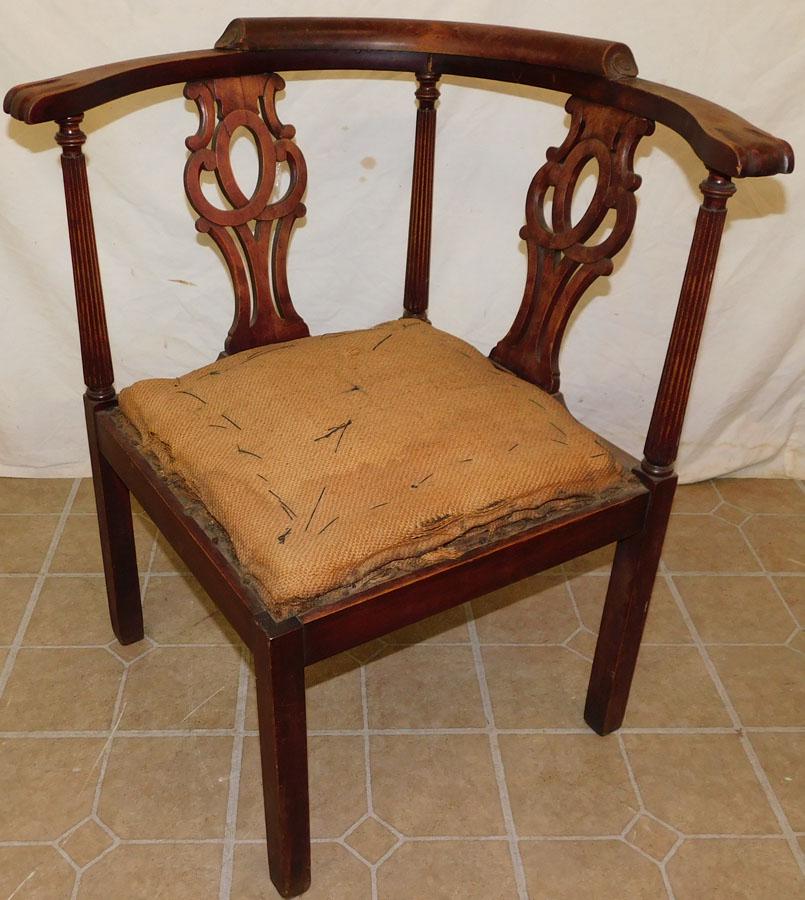 Mahogany Corner Chair Frame: Mahogany Corner Chair Frame. 29 1/2" H