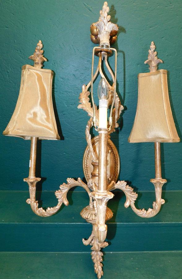 Paint Decorated 3 Light Wall Sconce: Paint Decorated 3 Light Wall Sconce. 37" H