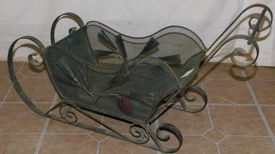 Decorative Metal Sled: Decorative Metal Sled. 25 1/2" W 9" D 13 1/2" H