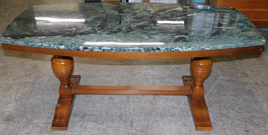 Marble Top Tea Table: Marble Top Tea Table. 53" W 27 1/4" D 22 1/2" H