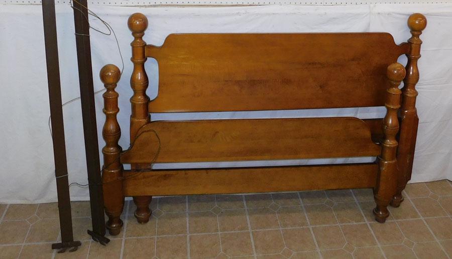 Maple Cannonball Double Bed: Maple Cannonball Double Bed. 56 3/4" W 42 1/2" H
