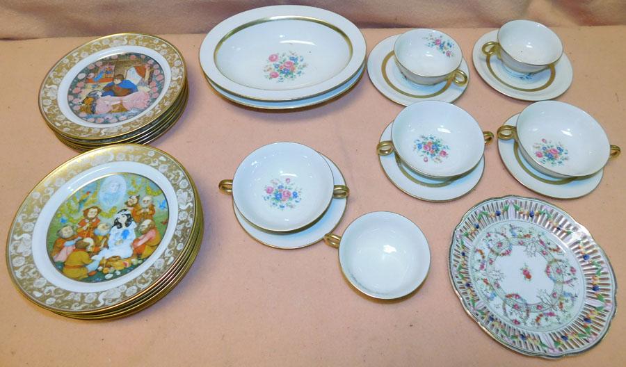 Lot Porcelain Collectible Plates & Misc. Dinnerware: Lot Porcelain Collectible Plates & Misc. Dinnerware.