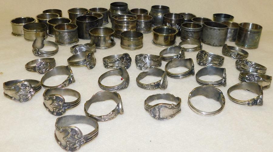 Lot Silverplate Napkin Rings: Lot Silverplate Napkin Rings.