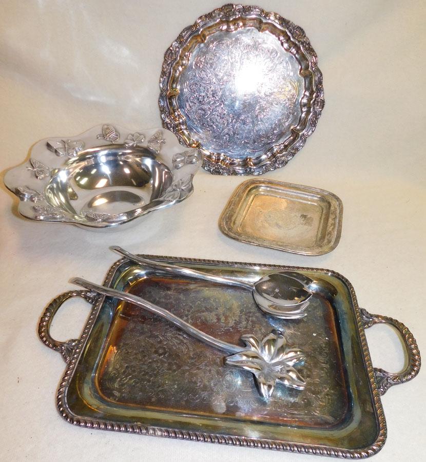Cast Aluminum Salad Bowl & Utensils --SP Trays: Cast Aluminum Salad Bowl & Utensils --SP Trays.