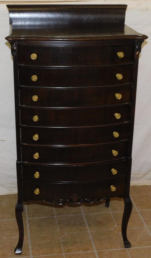 Antique Mahogany 8 Drawer Music Cabinet: Antique Mahogany 8 Drawer Music Cabinet. 22" W 15 1/2" D 43" H