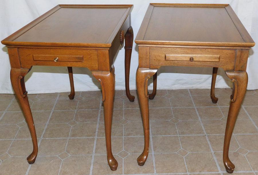 Pair Mahogany Queen Anne Tea Tables: Pair Mahogany Queen Anne Tea Tables. 28" W 18 1/4" D 25 1/4" H