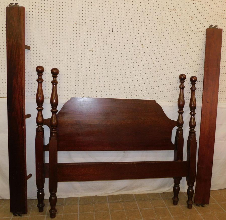 Mahogany Cannonball Double Bed: Mahogany Cannonball Double Bed. 58" W 55 1/2" H