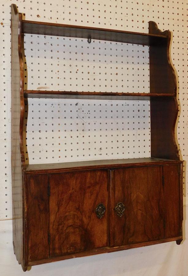 Antique Walnut Hanging Shelf: Antique Walnut Hanging Shelf. 23 1/2" W 8 1/4" D 36" H